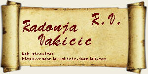 Radonja Vakičić vizit kartica